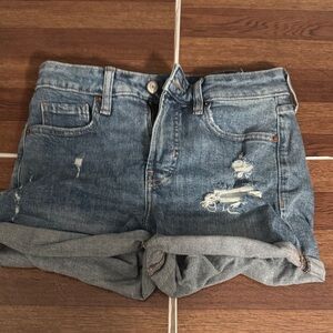 Old Navy Blue Distressed Jean Shorts